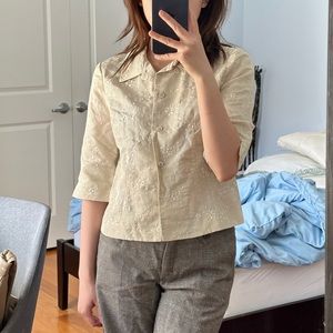 Balenciaga paris la mode vintage embroidery shirt